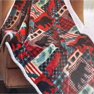 Regal Comfort Mountain Christmas Flannel Throw‎ Blanket 50x60 Phyllis Dobbs